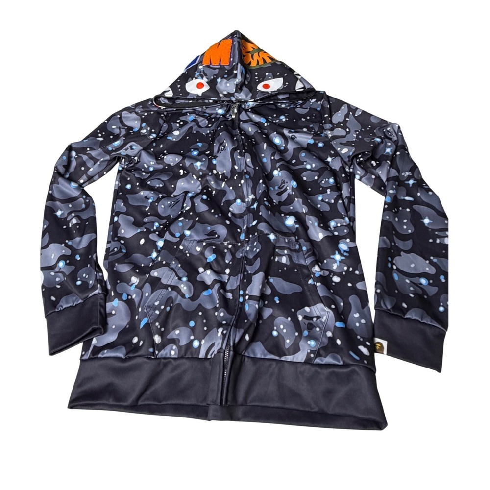 Unbranded Shark Full Zip Hoodie Mens Space Camo WGM Streetwear